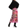 thumbnail image 5 of Women'S Skirt Midi Skirt Tropical Plant Print Pink Zipper A-Line Long Skirts Spring Summer Skirt Floral M, 5 of 9