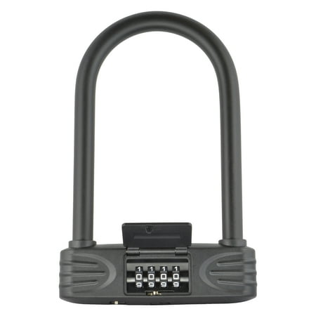 Lumintrail 16mm Heavy Duty 4-Digit Bicycle Bike Combination U-Lock with Optional 4-Foot or 7-Foot Braided Steel Security