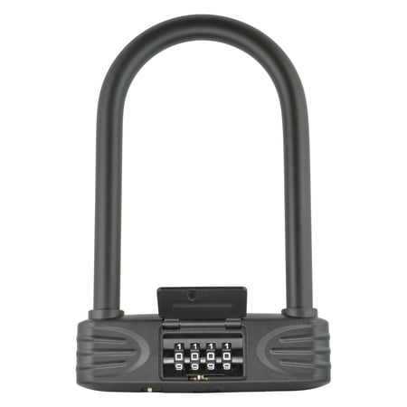 Braided Steel Cable - Lumintrail 16mm Heavy Duty 4-Digit Bicycle Bike Combination U-Lock with Optional 4-Foot or 7-Foot Braided Steel Security Cable