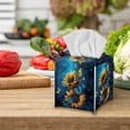 thumbnail image 3 of ZUXONGSY Sunflower Butterfly Square Tissue Box Cover 2 Piece PU Leather Tissue Box Cover Facial Paper Organizer Dispenser Modern Holder Tissue Bag for Women Gifts for Women Friends, 3 of 7