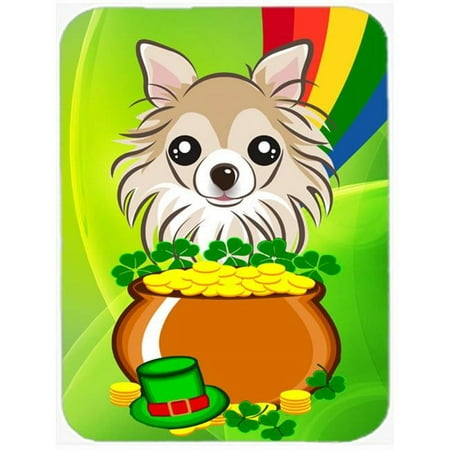 

Chihuahua St. Patricks Day Glass Cutting Board- Large