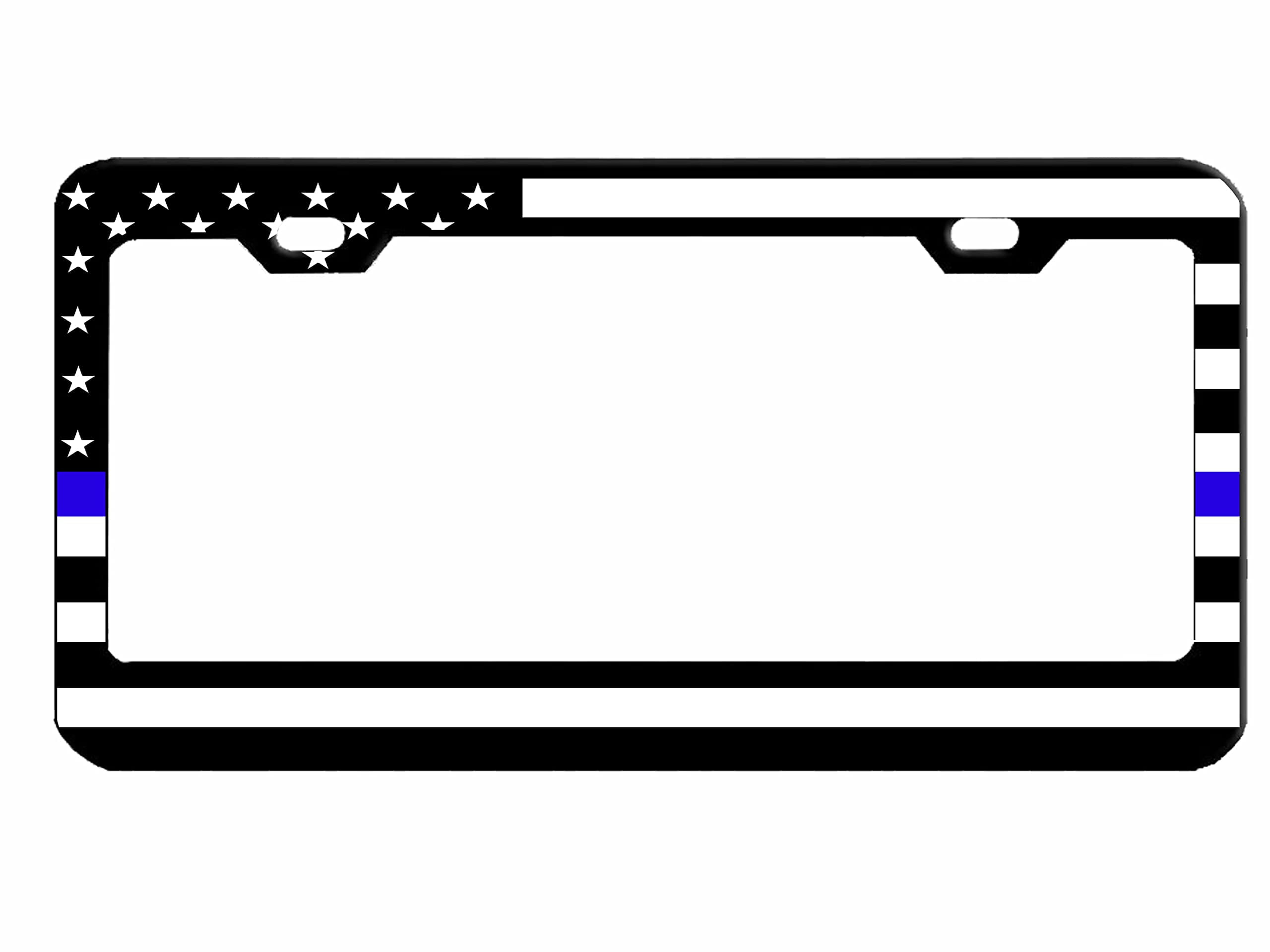 TACTILIAN American Flag License Plate Frame (2 Pack) Subdued 3D Embossed USA Flag in