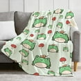 thumbnail image 5 of Frog Mushroom Blanket Gifts for Frog Mushroom Lover 40 x 50 Inch for Kid,Frog Mushroom Fannel Fleece Throw Blanket Super Soft Throws Blanket for Bed Couch Sofa, 5 of 6