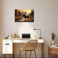 thumbnail image 3 of ZHONGYUTONG Large Moose Wall Art Wildlife Canvas Pictures Rustic Forest Wilderness Animal Painting Elmer Moose Artwork for Home Cabin Wall Decor Frame (12.00" x 18.00"), 3 of 6