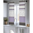 thumbnail image 5 of Purple Geometric Sheer Curtains 54 Inch Length 2 Panels Set for Living Room/Bedroom, Stripes Boho Spring Flowers Country Rural Kitchen Curtains Grommet Semi-Sheer Curtains Window Treatments 42"x54"x2, 5 of 7