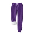thumbnail image 3 of LYXSSBYX 2pc Pajama Set Women Women's Round Neck Pocket with Thickened Plush Insulation Long Sleeved Top and Plush Pants Set, 3 of 4