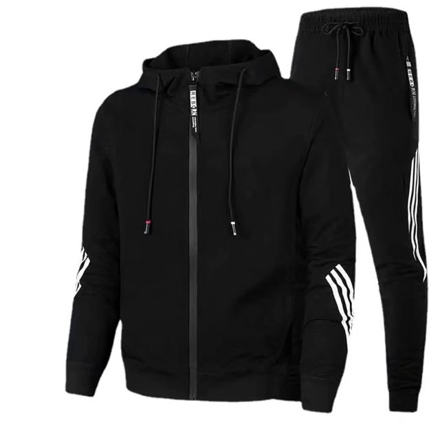 Men's European And American Style Relaxed Leisure Color Block Autumn And Winter 3D Sports Suit