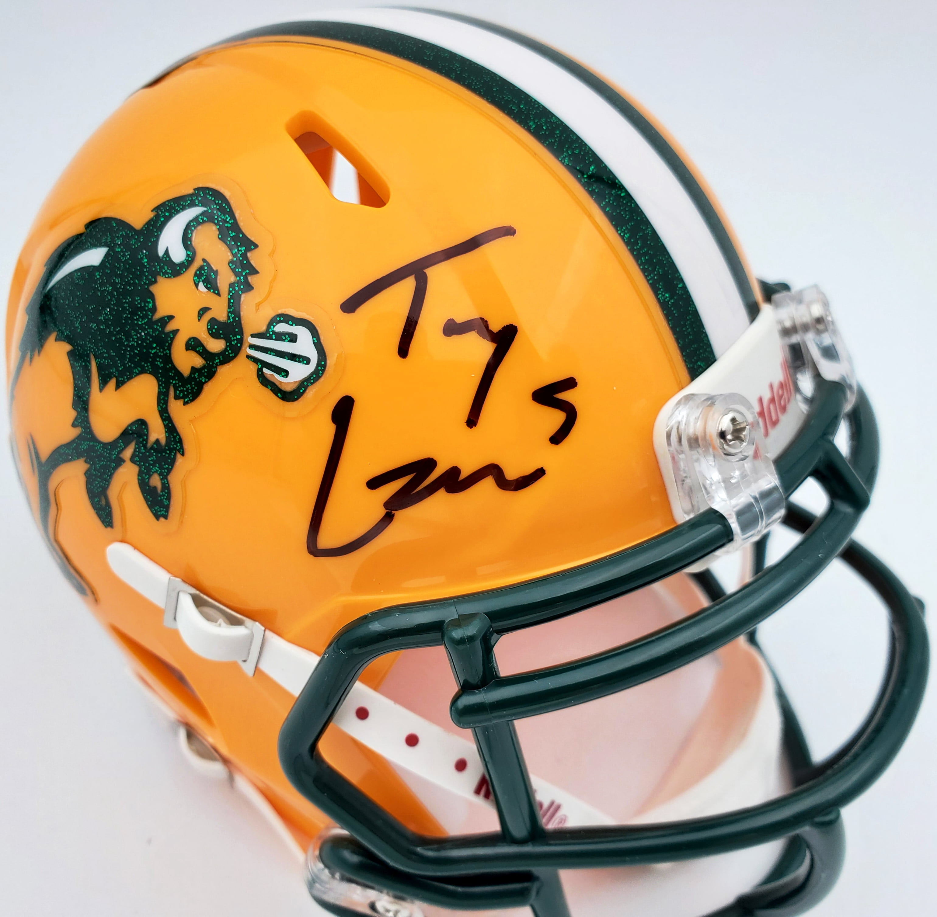 Trey Lance Autographed North Dakota State Bison Speed Mini Helmet Beckett BAS 187734