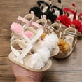 thumbnail image 6 of Infant Baby Girls Summer Sandals with Flower Soft Sole Newborn Toddler First Walker Crib Dress Shoes, 6 of 7