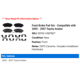 thumbnail image 2 of Front Brake Pad Set - Compatible with 2005 - 2007 Toyota Avalon 2006, 2 of 2