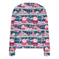 thumbnail image 4 of Cárdigan informal con estampado navideño para mujer, chaqueta con botones, blusa de poliéster, 4 of 5