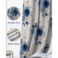 thumbnail image 3 of Navy Blue Spring Floral Blackout Curtains for Bedroom Living Room Darkening Curtains 84 Inch Length 2 Panels Set Farmhouse Flowers Modern Art Window Curtain Window Treatment Grommet Drapes 42"x84", 3 of 9