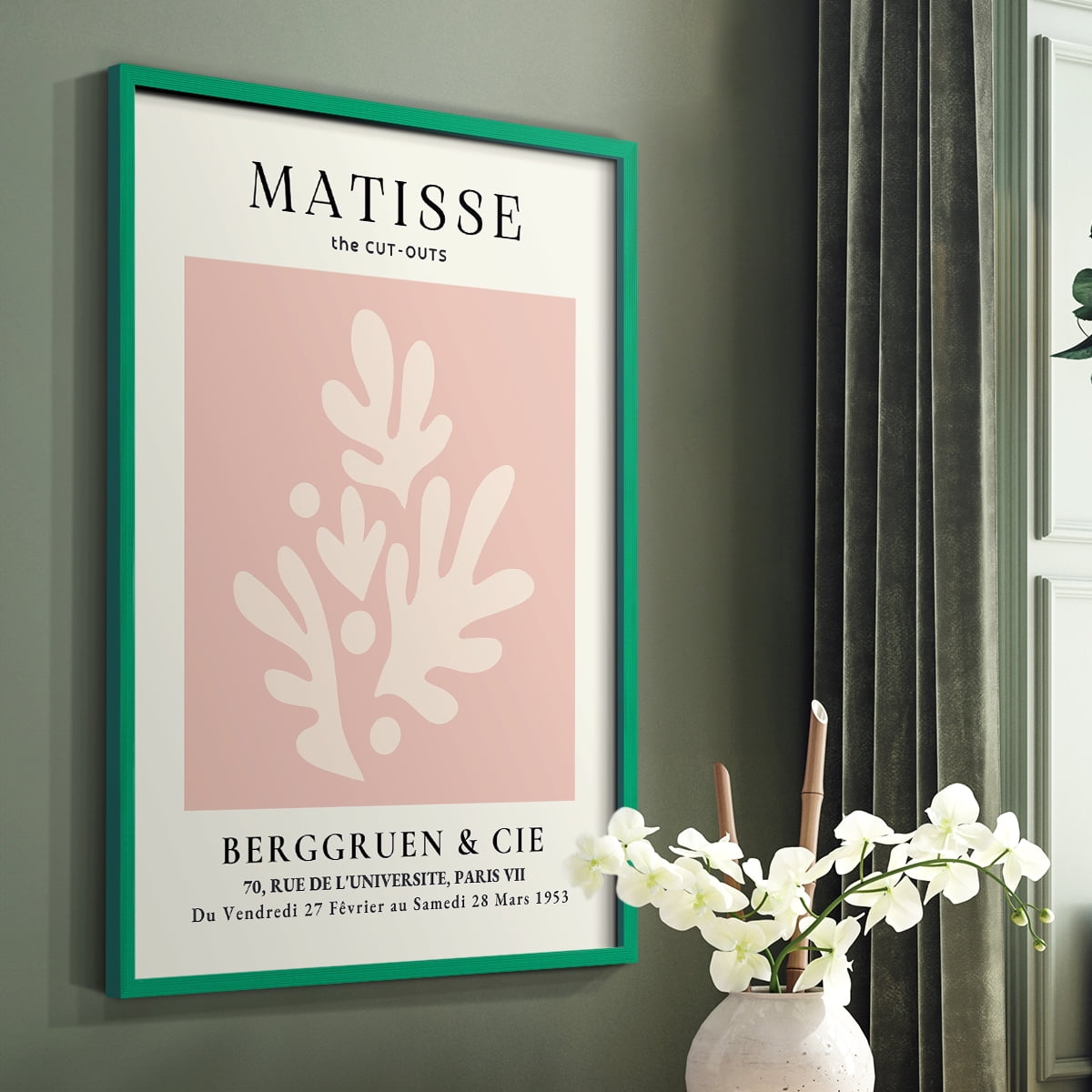 Matisse CLII Framed Print in Green Solid Wood 8 x 10 Framed Print