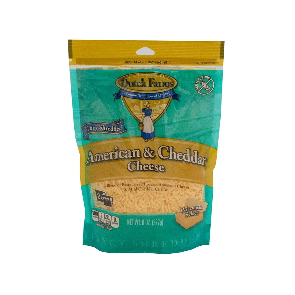 Dutch Farms Fancy Shredded American & Cheddar Cheese Blend, 8 oz