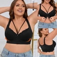thumbnail image 4 of Plus Size Adjustable Lace Front Closure Bra Comfortable Everyday Women's Underwear Sports Bra Fashionable Relaxed Fit 0XL-8XL #Black,L, 4 of 6