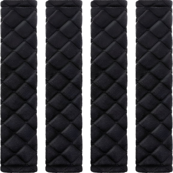 RIONIMA 4 Pack Seat Belt Cover Extra Long Seat Belt Pads for Car Soft Comfort Shoulder Strap Covers Harness Pads Helps Protect Your Neck and Shoulder(10.6 Inch, Black)
