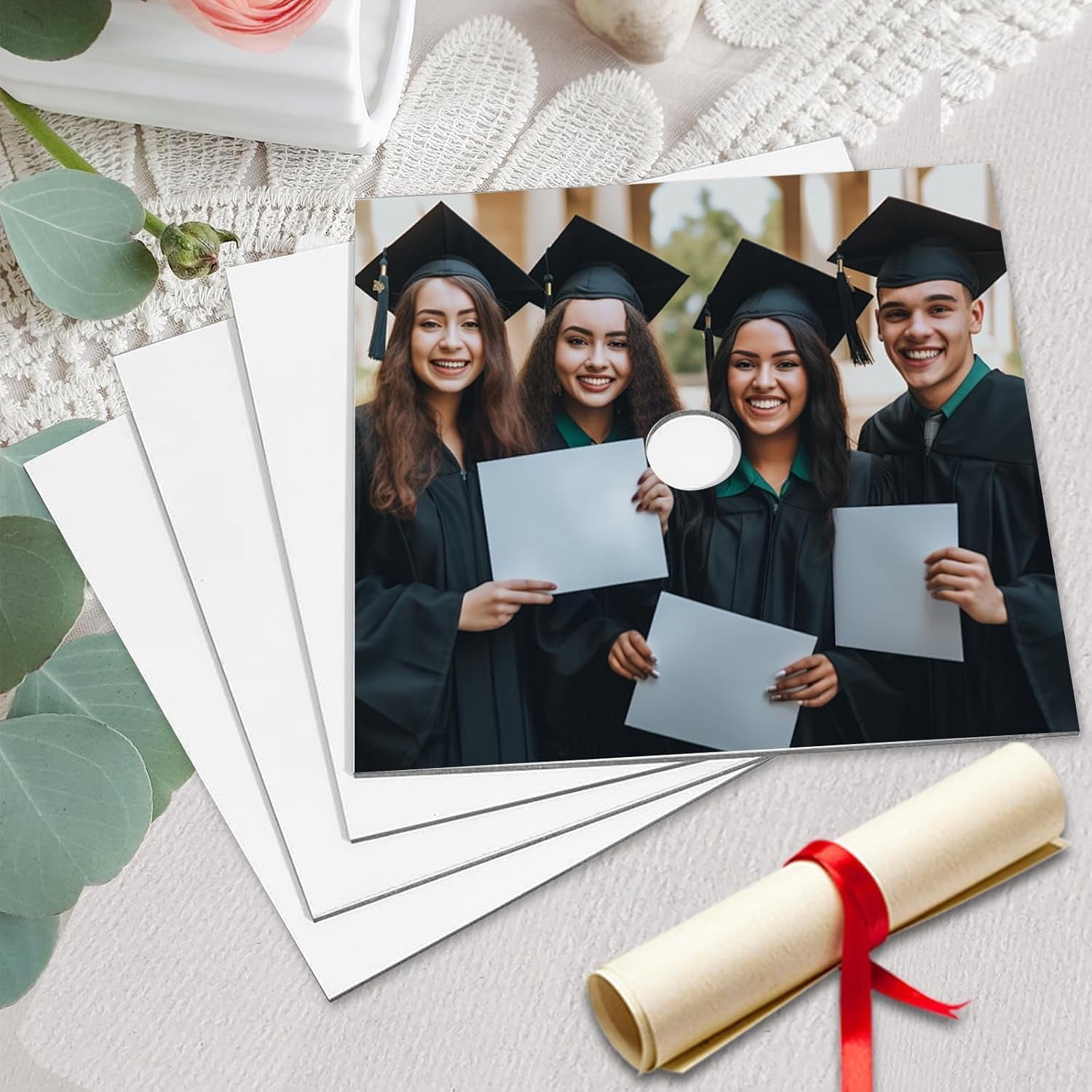 8 Pcs Sublimation Blanks for Graduation Cap Grad Decorations Premium Metal Lightweight Grad Cap Blanks Graduation 2026 Gifts Accessories 9.1" x 9.1"