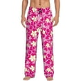 thumbnail image 2 of Goofa Vintage Flowers Printed Soft Pajama Pants for Men, Wide Leg Comfy Casual Lounge Yoga Pants-X-Large, 2 of 9