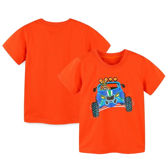 WOLLED Baby Toddler Boys Short-Sleeve T-Shirt Kids Summer 100% Organic Cotton Tees Shirt Top for 2-8 Years Old
