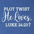 thumbnail image 5 of Wild Bobby Plot Twist He Lives Luke 24:23 Inspirational/Christian Women Tri-Blend Racerback Tank Top, Vintage Royal, Large, 5 of 5