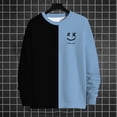 thumbnail image 2 of oqasdz Mens Sweatshirt Color Block Crew Neck Long Sleeve Soft Loose Sports Active Workout Autumn Winter Pullover, 2 of 3