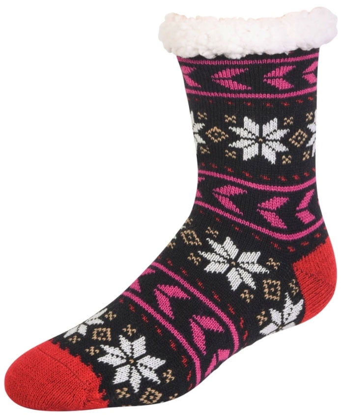 Women Thermal Christmas NonSkid Slipper Socks Soft and Fuzzy