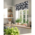 thumbnail image 3 of Vintage Flowers Valances for Windows Black White Flowers Leaf Decoration Valance Rod Pocket Light Filtering Short Window Treatments Curtains for Kitchen Bathroom Living Room Bedroom, 42 x 12 Inch, 3 of 7