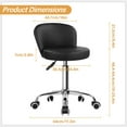 thumbnail image 4 of KKTONER Rolling Stool with Backrest Height Adjustable office Chair PU Leather Swivel Drafting stools with Wheels (Black), 4 of 4