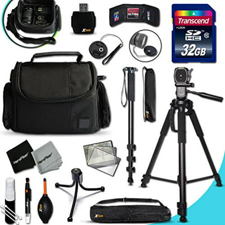 Xtech PRO 32GB Accessories KIT for Samsung NX500, NX1, NX3000, WB2200F, WB1100F, NX30, NX, NX2000, NX1100, NX300, NX300M, EX2F, NX1000, NX210 Cameras Includes: 32GB Memory Card + Monopod + Padded (Best Samsung Nx Camera)