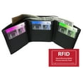 thumbnail image 2 of RFID Blocking Black Handcrafted Genuine Leather Mens Trifold Wallet Front Pocket ID badge Holder, 2 of 6