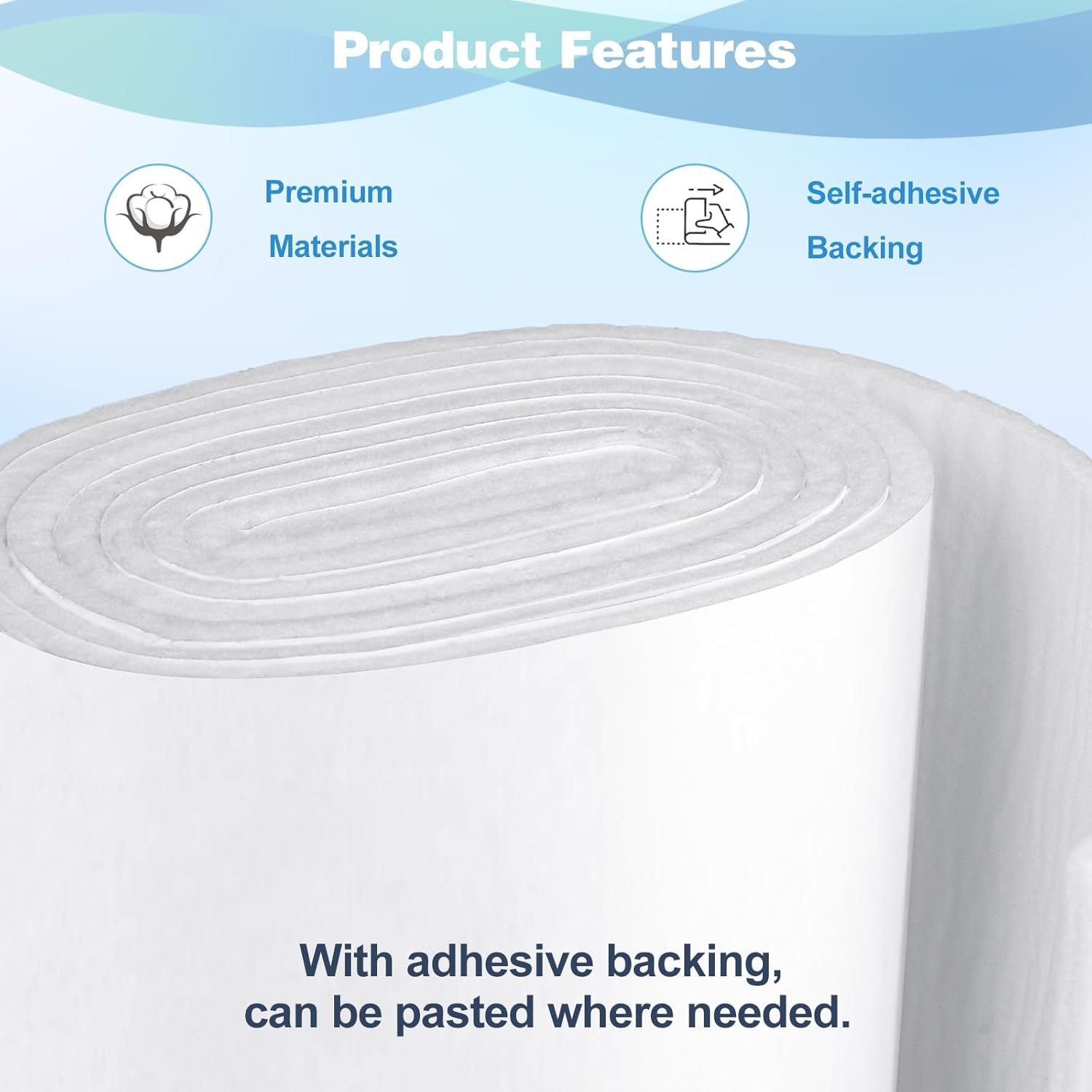 Adhesive Felt Sheet,Bexikou 0.2" x 6" x 2.2 Yard Felt Roll with Adhesive Backing,Felt Padding for Orthopedic Cushioning, Foot Pain Relief & Support (1 Roll)