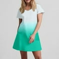 thumbnail image 4 of Summer Dresses for Women 2025 Loose V Neck Short Sleeve Casual T Shirt Dress Cute Gradient Sundress with Pockets, 4 of 7