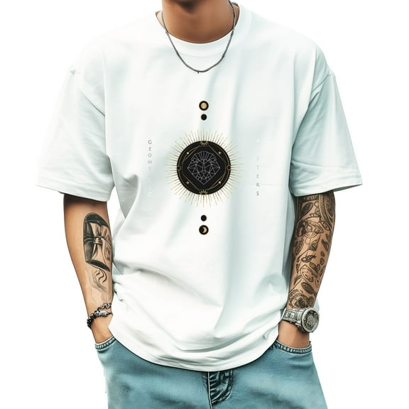 Graphic Tees for Men Summer New Print Casual Tee Fashion Trend Sports Shirt Select