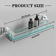 thumbnail image 2 of 20IN Bathroom Shelves/Shelf Glass Wall Mount Floating Shelves for Bathroom Tempered Glass Rectangular 1 Tier Organizer Wall Shelf (Chrome Polished, 20''), 2 of 7