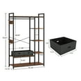 thumbnail image 4 of Coat rack with Storage, Large Coat Rack,Free-Standing Closet System with Open Shelves and Hanging Rod(Rustic Brown,45.3’’w x 15.75’’d x 70.08’’h)., 4 of 6