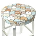 thumbnail image 3 of KLL Lovely Bear Round Bar Chair Cushion Cover 14 inch ,Bar Stool Protector with Elastic, Soft Washable, 3 of 6