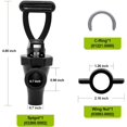 thumbnail image 2 of THESG-03260.0002 Replacement Faucet Kit for Tea Urn, Spigot Replacement for Tea Dispenser, Spout/Nozzle with Wing Nut and C-Ring, 1 Pack, Black, 2 of 4