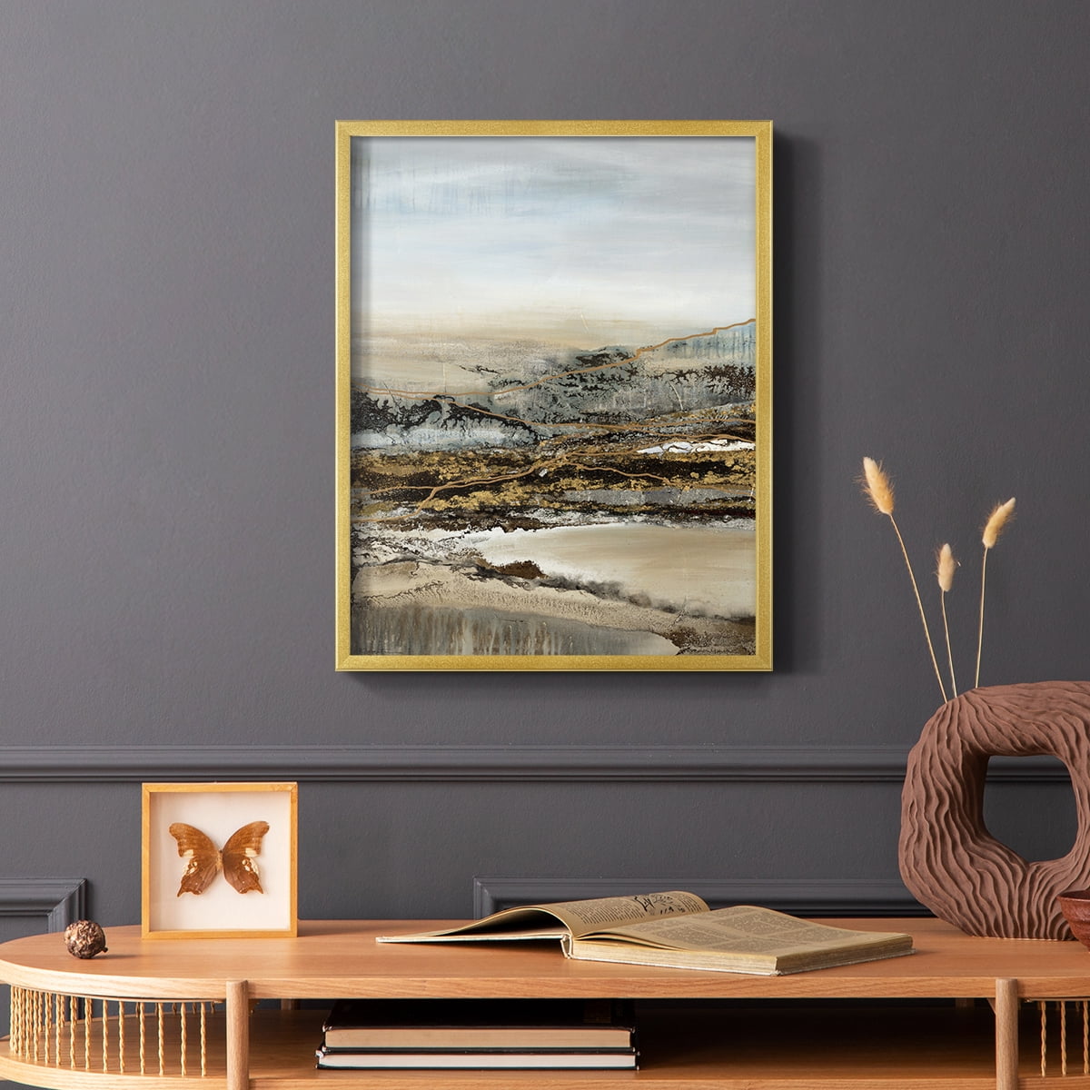 Annual Journey Framed Print in Gold Solid Wood Framed Print No Nail Hanging
