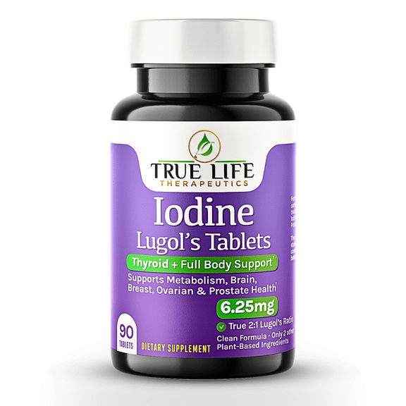 True Life Therapeutics Lugol Solution Iodine Tablet Supplement, 6.25mg, 90 Tablets