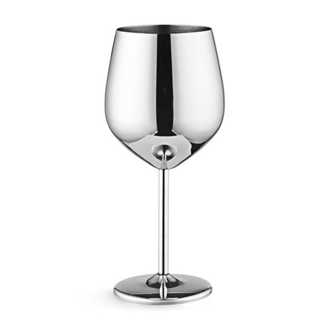 Copa de vino tinto con forma de tambor de acero inoxidable 500 ml Wdftyju luz brillante