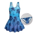 thumbnail image 6 of Uourmeti Tropical Palm Tree Print Girls' One Piece Swim Dress - Quick Dry Skirted Bathing Suit for Beach & Pool, Soft Stretchy Swimwear for Kids 3-13 Years, 6 of 8