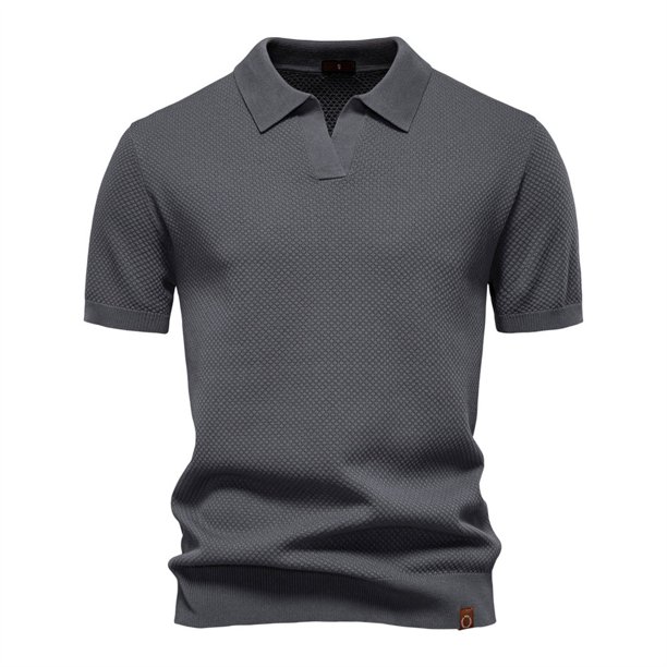 pstuiky camisetas para hombre, Suéter informal de manga corta con cuello vuelto, cómodo y liso para hombre camisas casuales para hombre s