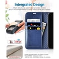 thumbnail image 3 of iPhone 13 Pro Case, PU Leather iPhone 13 Pro 5G Case[Card Holder][Kickstand] [TPU Inner Shell][RFID Blocking] Flip Phone Cover Compatible for 6.1 Inch iPhone 13 Pro -Black - 3 Rear Cameras (Blue), 3 of 7