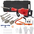thumbnail image 1 of 2200W Demolition Jack Hammer 1400 BPM Jack Hammer Concrete Breaker Tool Kit, 2pcs Chisels Bit Set W/Case, Noise-Canceling Earplug, Shoulder Strap, 1 of 9