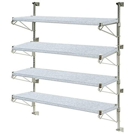 

18 Deep x 36 Wide x 54 High Adjustable 4 Tier Solid Galvanized Wall Mount Shelving Kit