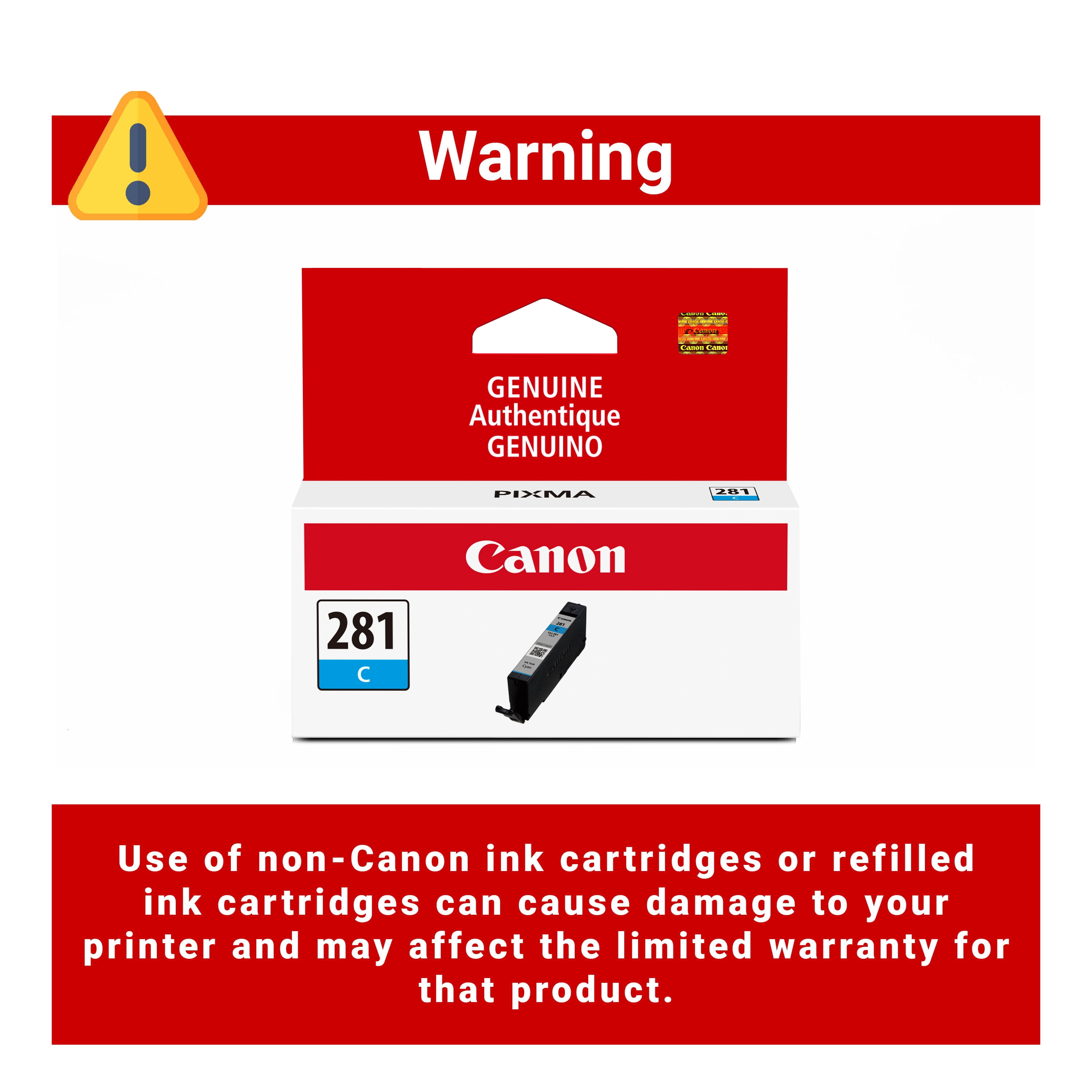 (4 pack) Canon CLI-281 C Cyan Ink Cartridge