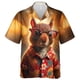 thumbnail image 5 of Camisa hawaiana con estampado de ardillas para hombre, camisas hawaianas con estampado de animales de dibujos animados en 3D, blusas casuales con solapa, blusas de manga corta para niños, 5 of 5