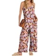thumbnail image 2 of Fantaslook Jumpsuits for Women Casual Sleeveless Spaghetti Strap Rompers Boho Wide Leg Jumpsuits Overalls Dressy Trendy Outfits Clothes, 2 of 8