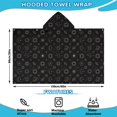 thumbnail image 2 of Black Sun Moon Star Planet Constellation Pattern Hooded Bath Towel，60"x35" for Ages 3 To 12 Kids, Quick Dry Lightweight Soft Microfiber Hood Beach Towel Cover Up for Kids, 2 of 7