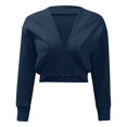 thumbnail image 4 of Vedolay Women Sweatshirt Women's 2023 Casual Sweatshirt Crewneck Long Sleeve Solid Color Fall Soft Tops,Navy S, 4 of 5
